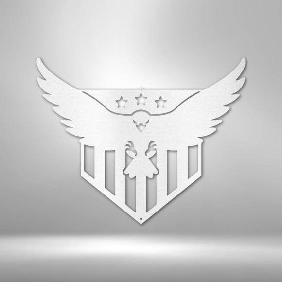 Swooping Eagle Steel Sign Laser Cut Powder Coated Home & Office Metal Wall Decor